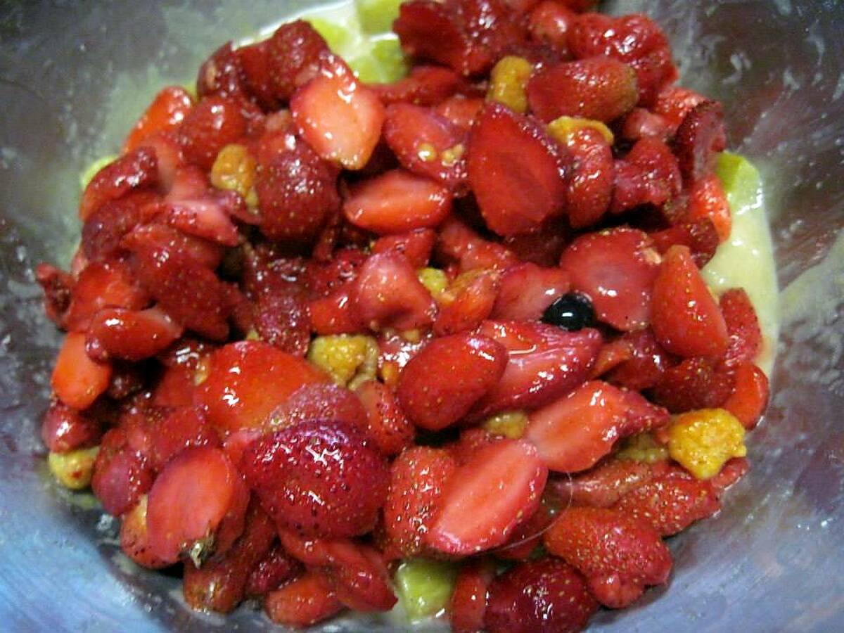 recette Tarte aux fraises et rhubarbe.