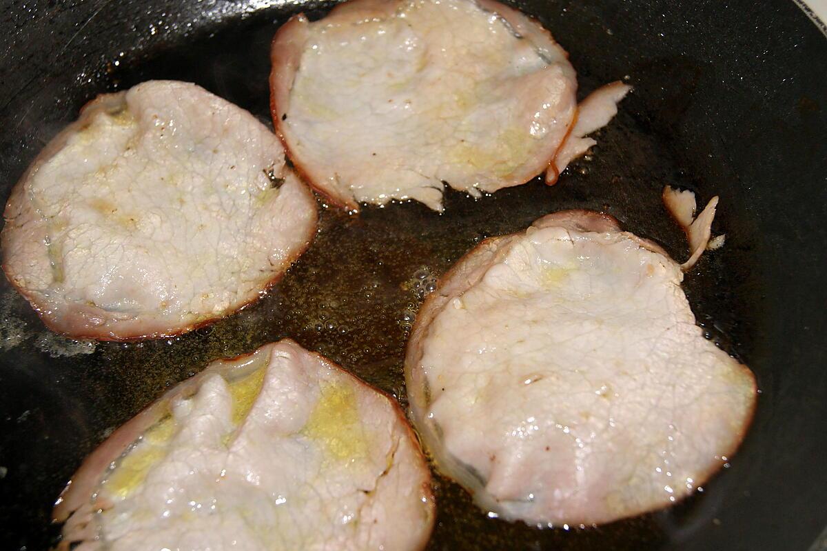 recette Escalopes de veau au becon