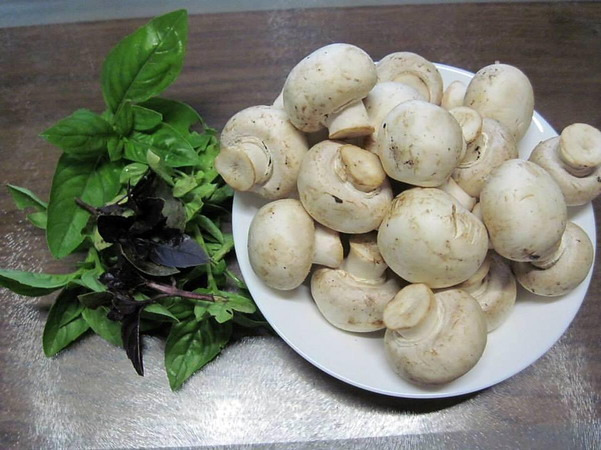 recette Champignons au beurre basilics.