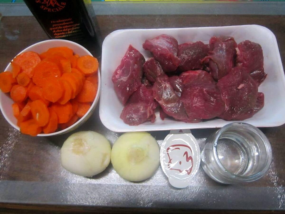 recette Viande à Bourguignon aux légumes et céleri.