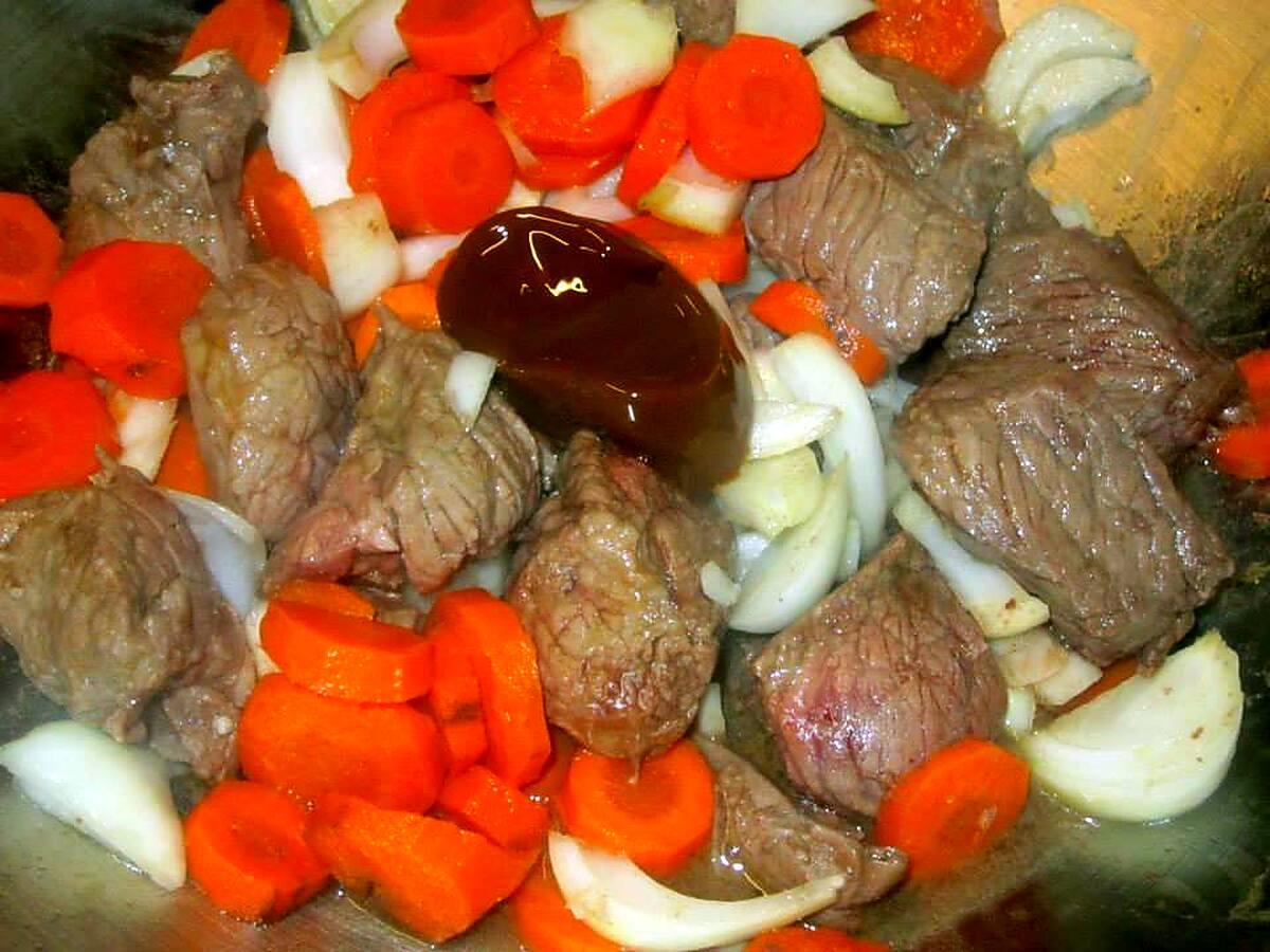 recette Viande à Bourguignon aux légumes et céleri.