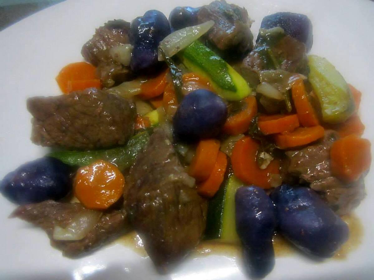 recette Viande à Bourguignon aux légumes et céleri.