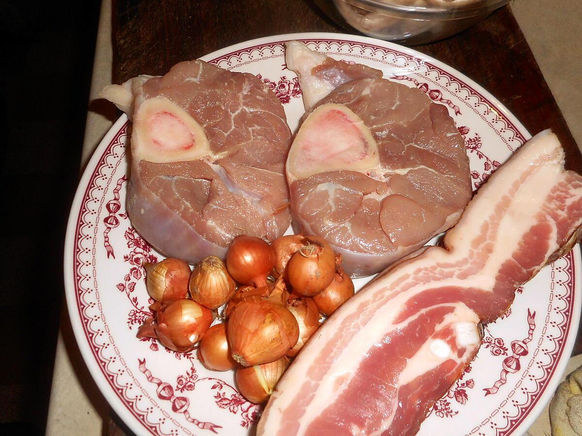 recette Jarret de veau aux lard et champignons