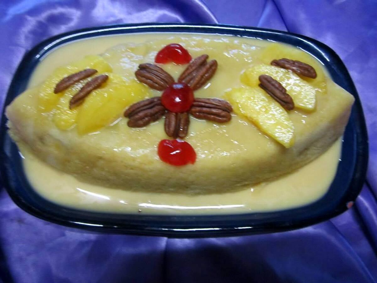 recette Gâteau aux brugnons à la crème. micro-ondes.