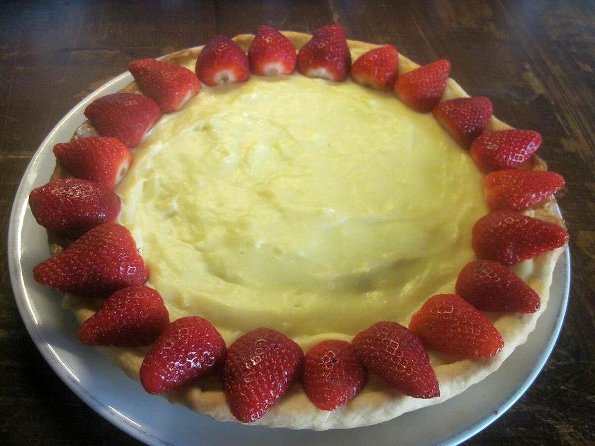 recette Tarte aux fraises crème pâtissière.