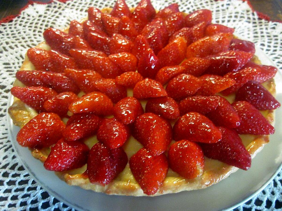 recette Tarte aux fraises crème pâtissière.