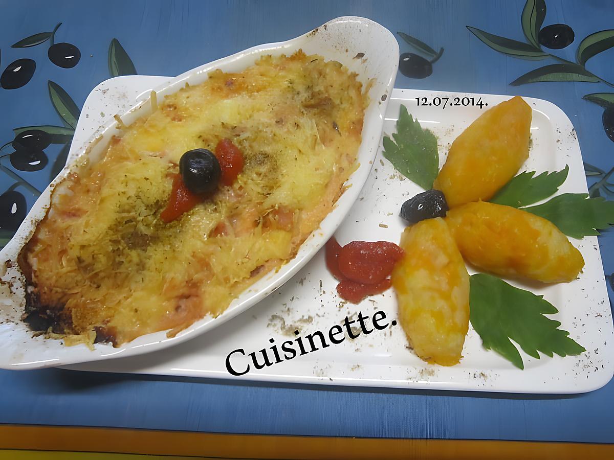 recette Quenelles natures au bacon gratinés.