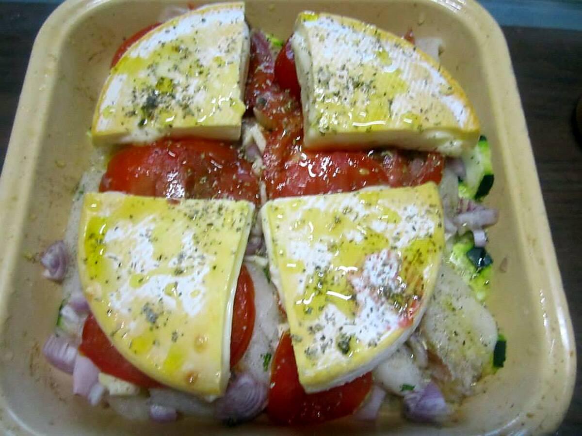 recette Cabillaud aux légumes gratiné au reblochon.