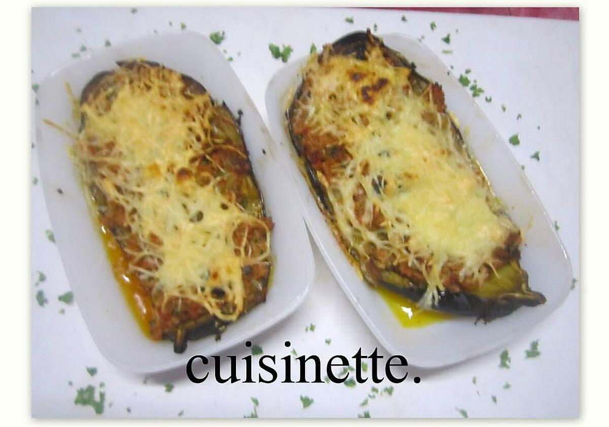 recette Aubergine farcies gratinées.