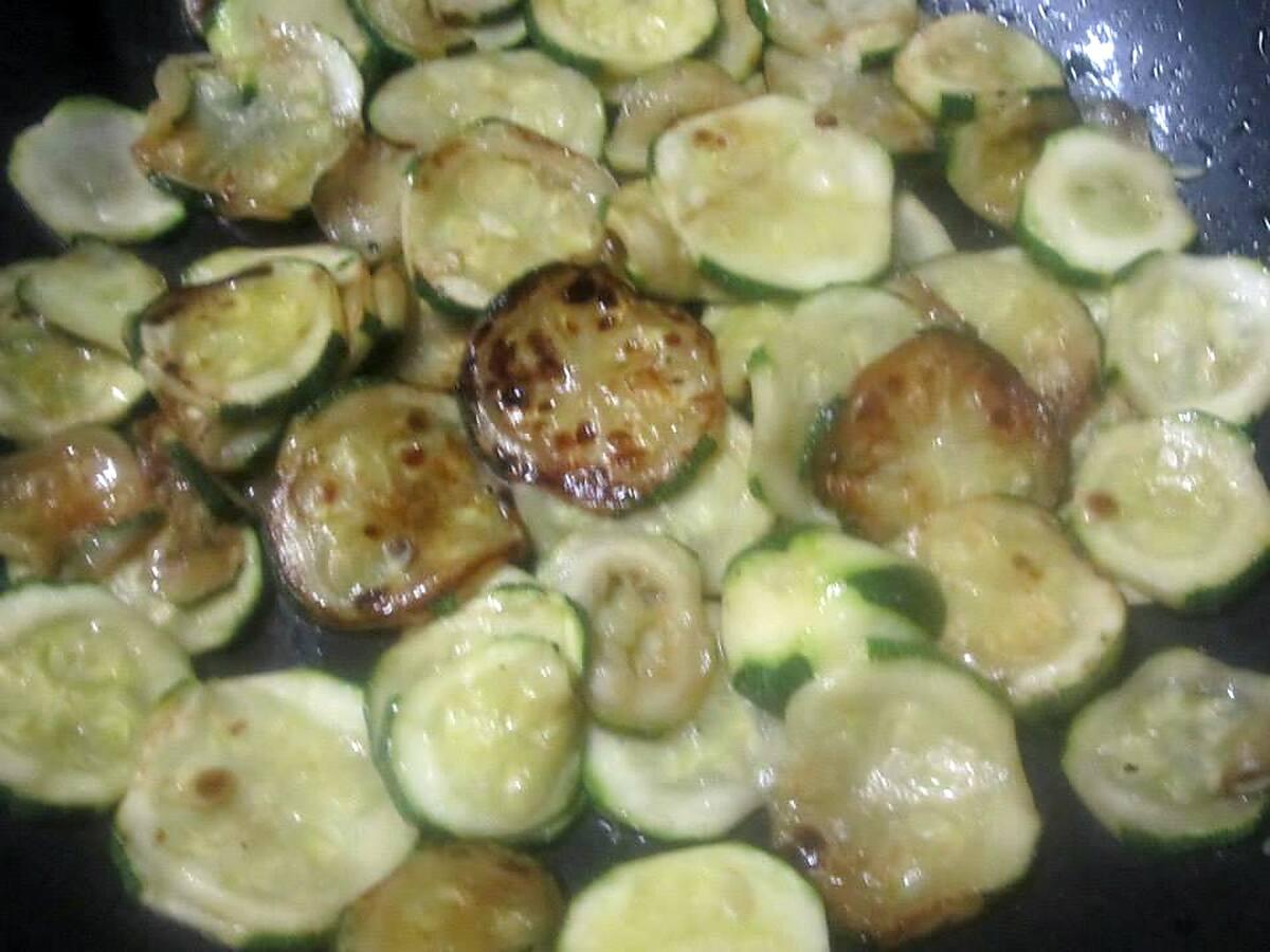 recette Sauté de rondelles de courgettes viandes hachée.