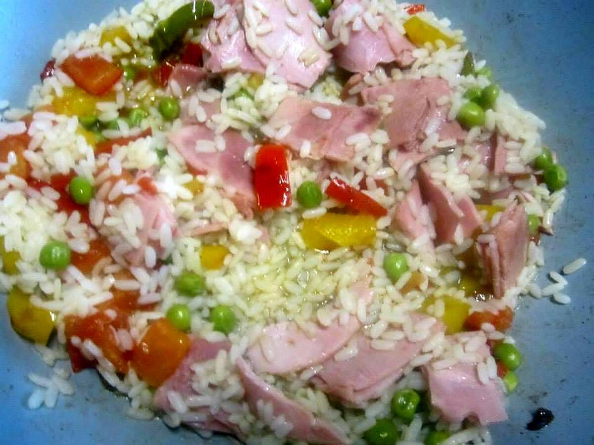 recette Riz aux légumes et jambon.