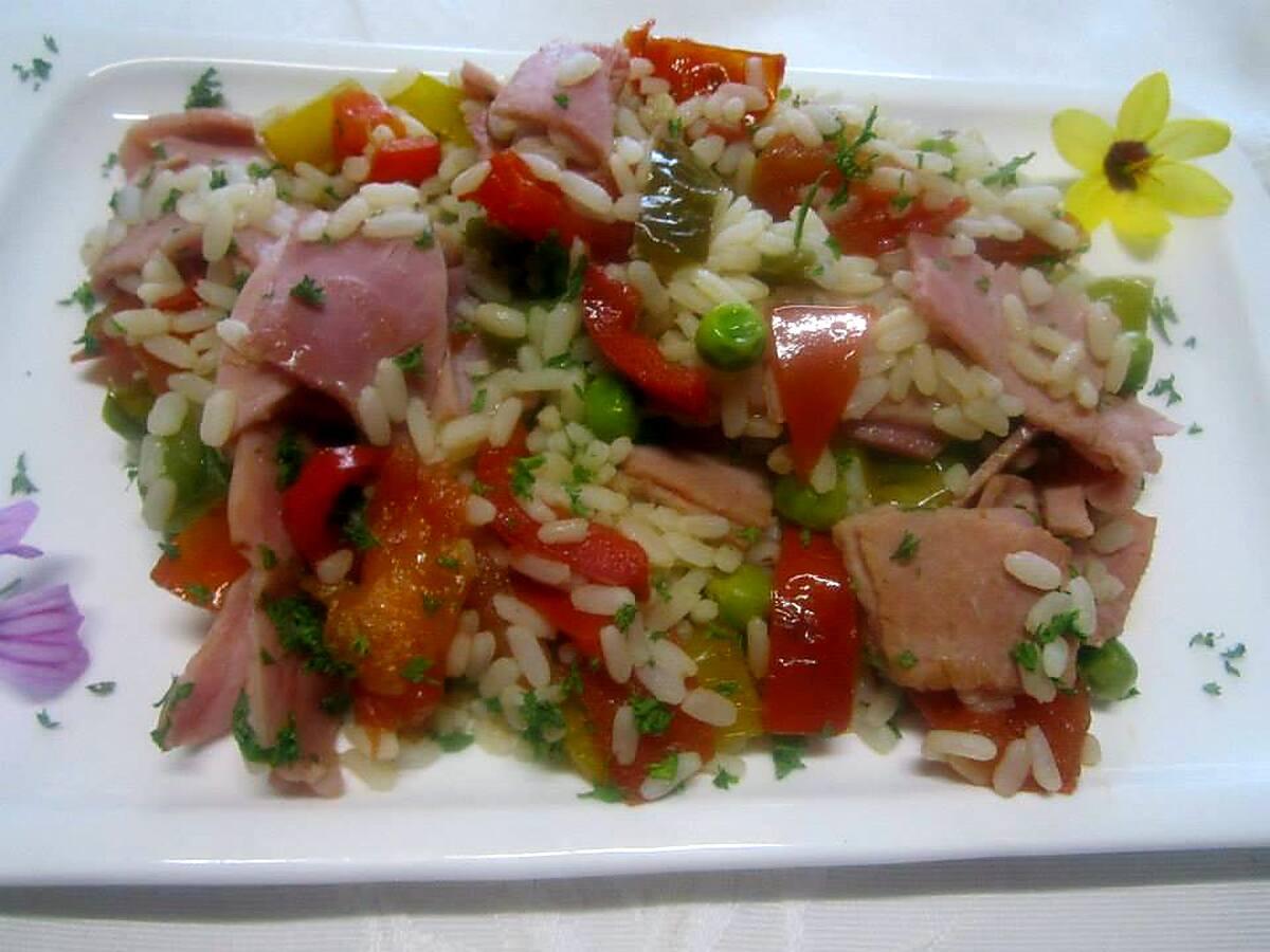 recette Riz aux légumes et jambon.