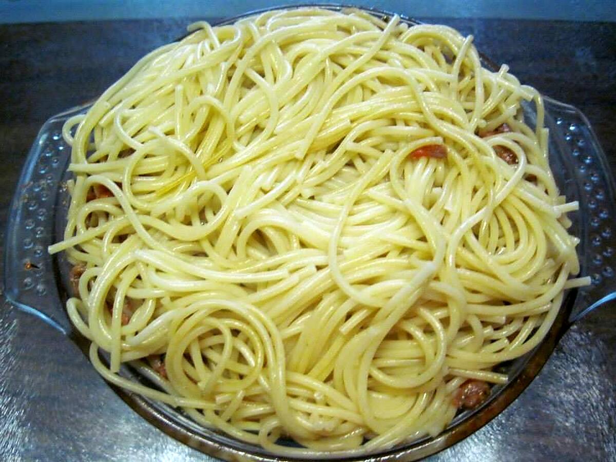 recette Hachis de viande aux spaghettis.