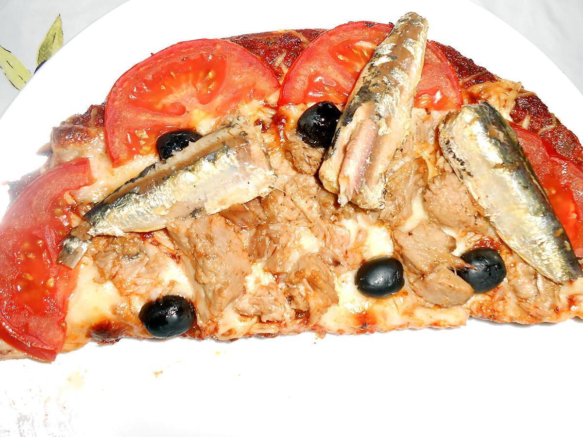 recette PIZZA EN DUO CHORIZO ET THON SARDINES