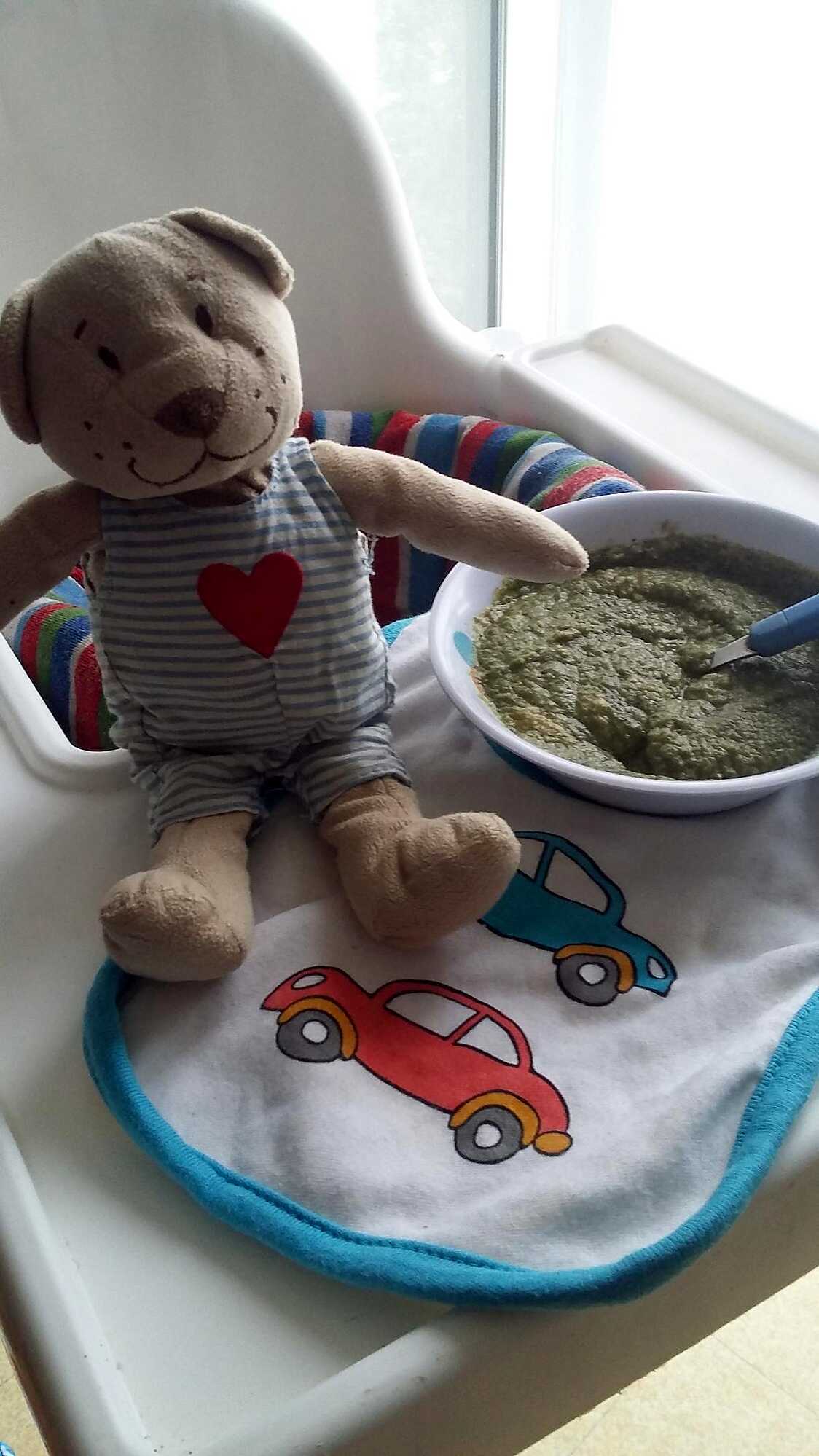 Recette de Purée bébé saumon épinard