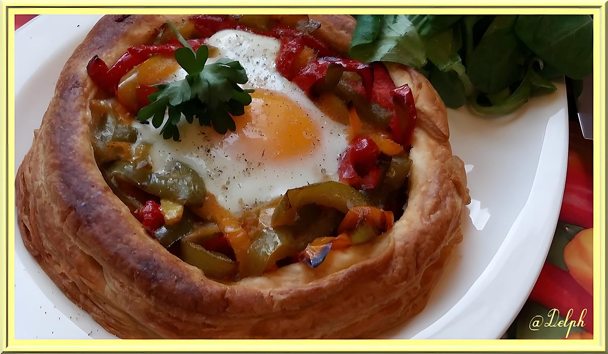 recette Tartelettes aux oeufs, chorizo, poivrons