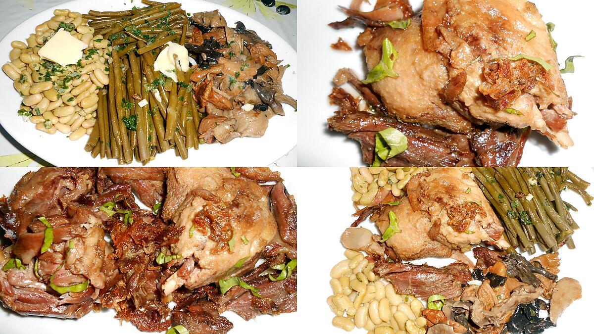 recette CONFIT DE CANARD ET SON PETIT TRIO DE LEGUMES