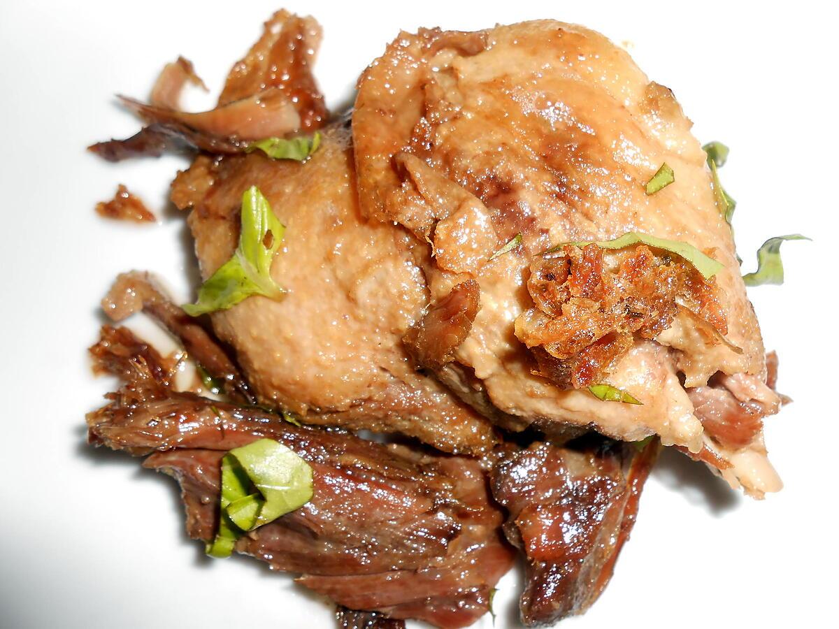 recette CONFIT DE CANARD ET SON PETIT TRIO DE LEGUMES