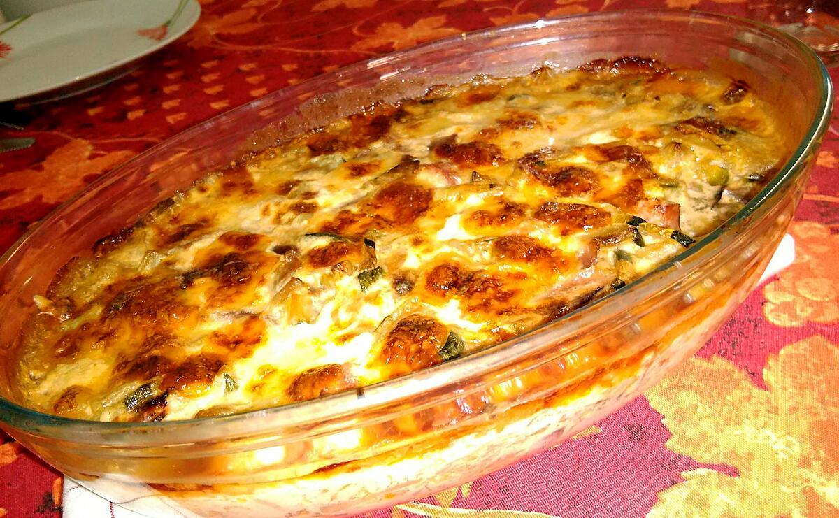 recette Gratin de courgettes jambon mozzarella