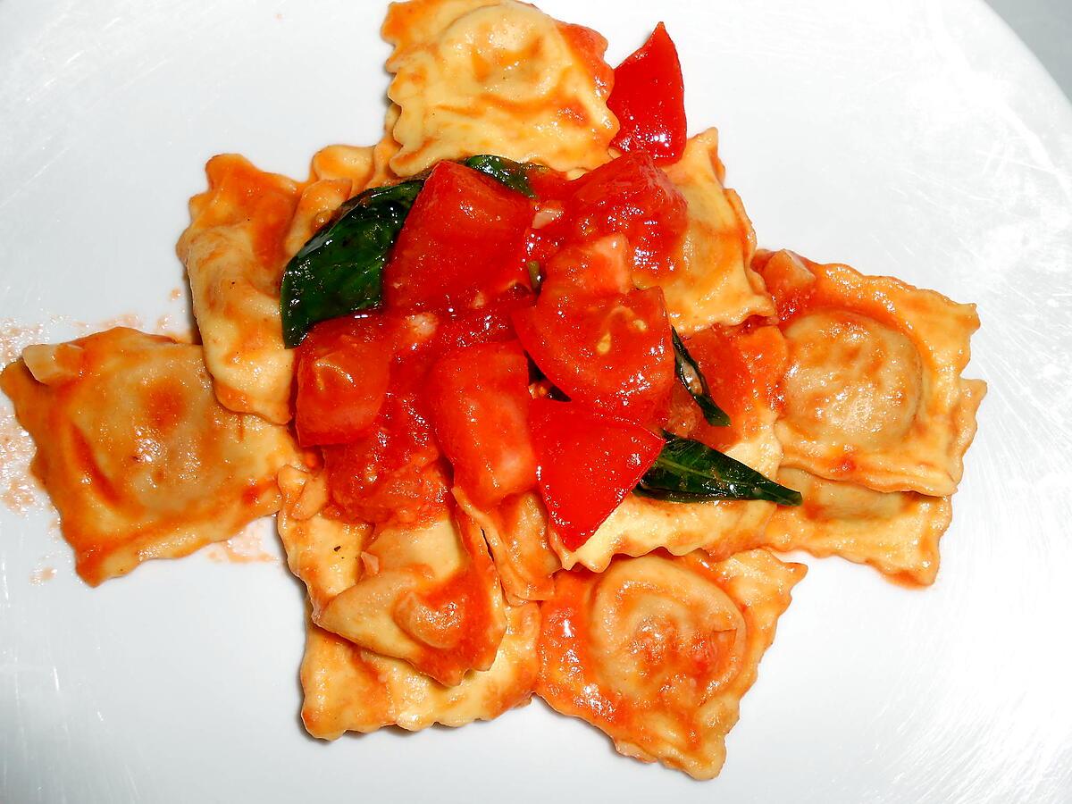 recette RAVIOLI TOMATE ET BASILIC