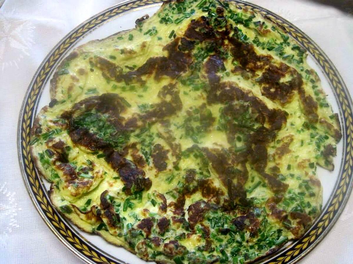 recette Omelette à la ciboulette.