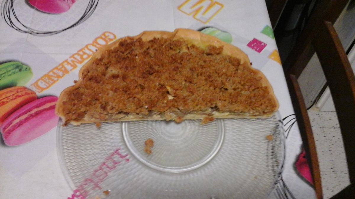 recette TARTE A LA RHUBARBE CRUMBLISEE