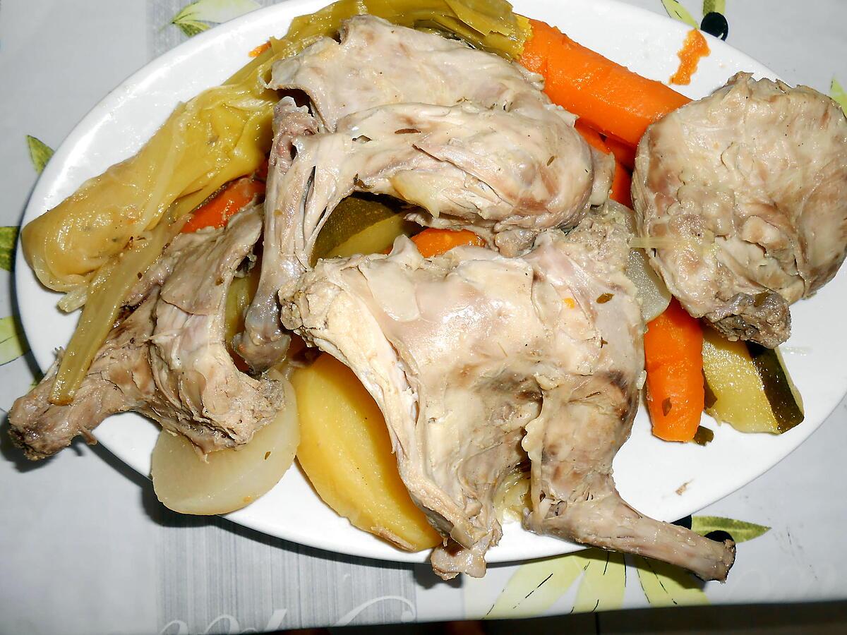 recette PATTES AVANT DE LAPIN EN POT AU FEU