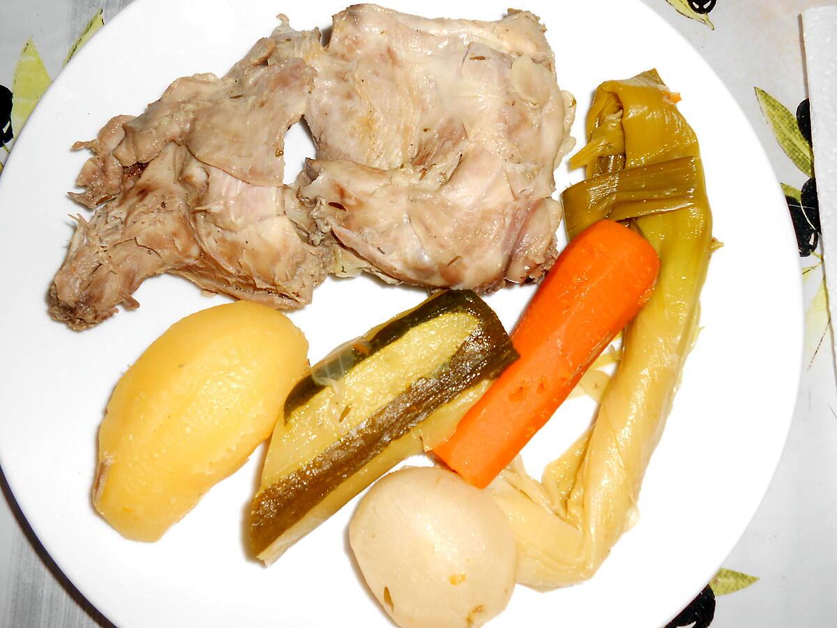 recette PATTES AVANT DE LAPIN EN POT AU FEU