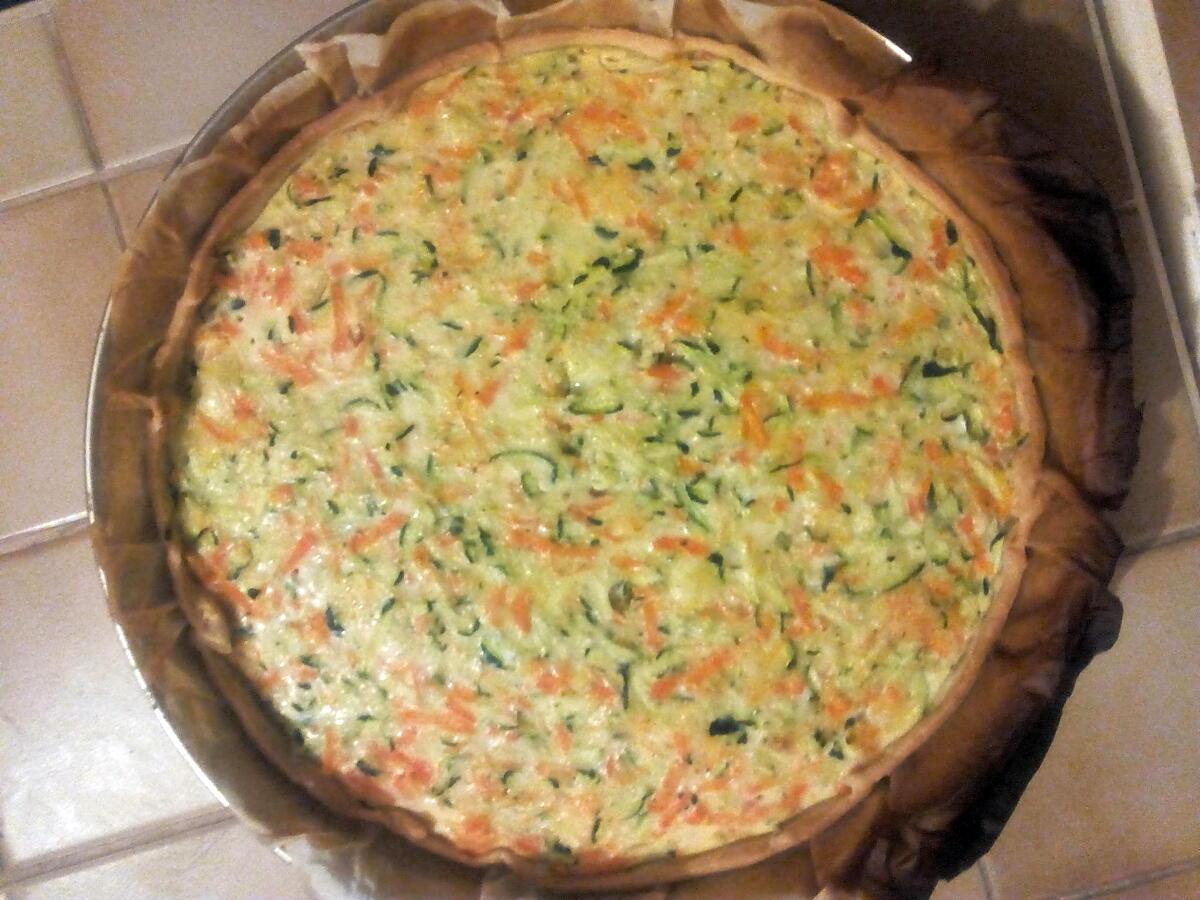 recette Tarte courgette, carotte et gouda