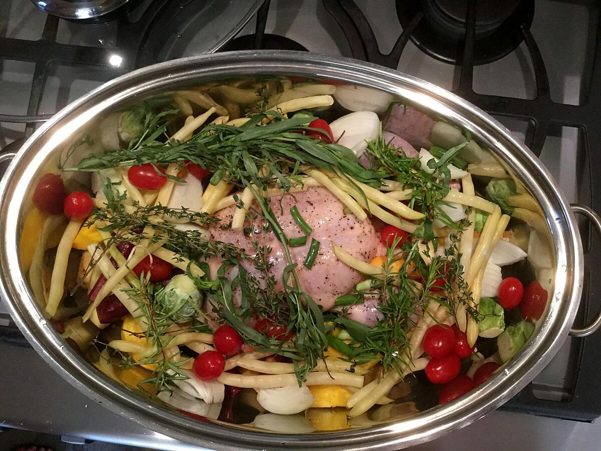 recette Poulet aux herbes et aux légumes de saison