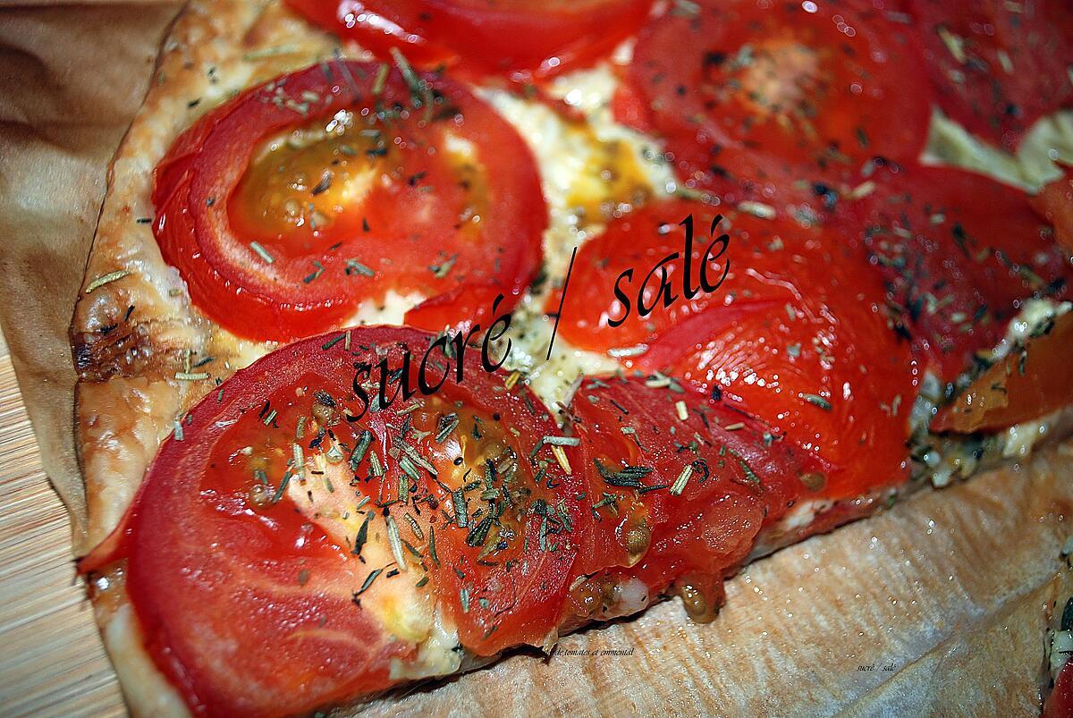 recette tarte à la moutarde ,tomates et emmental