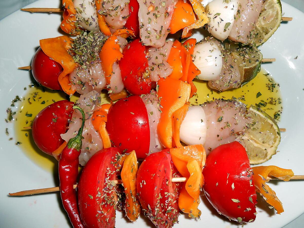 recette BROCHETTES DE POULET ORIGAN ET ROMARIN SAUVAGES