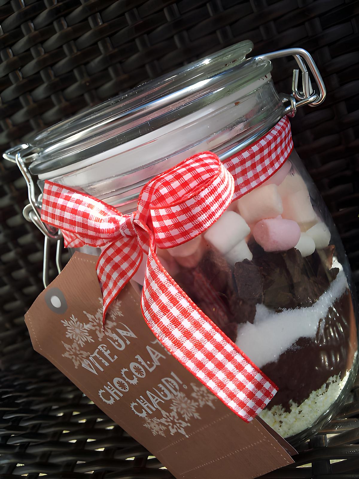 recette Bocaux de chocolat chaud au marshmallow *Cadeau gourmand*