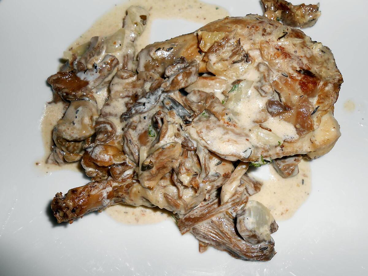 recette LAPIN CREME CHAMPIGNONS