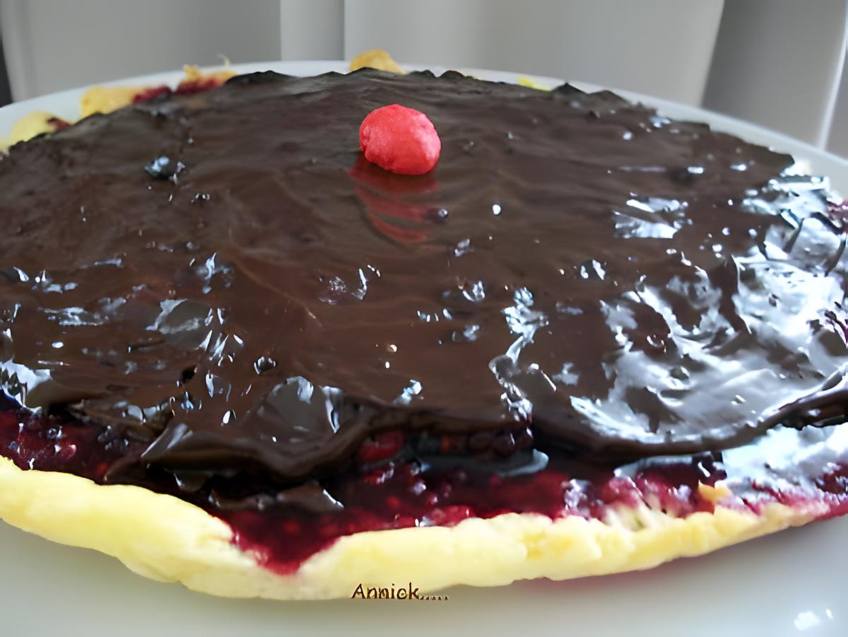 recette tarte aux fruits rouge-ganache chocolat