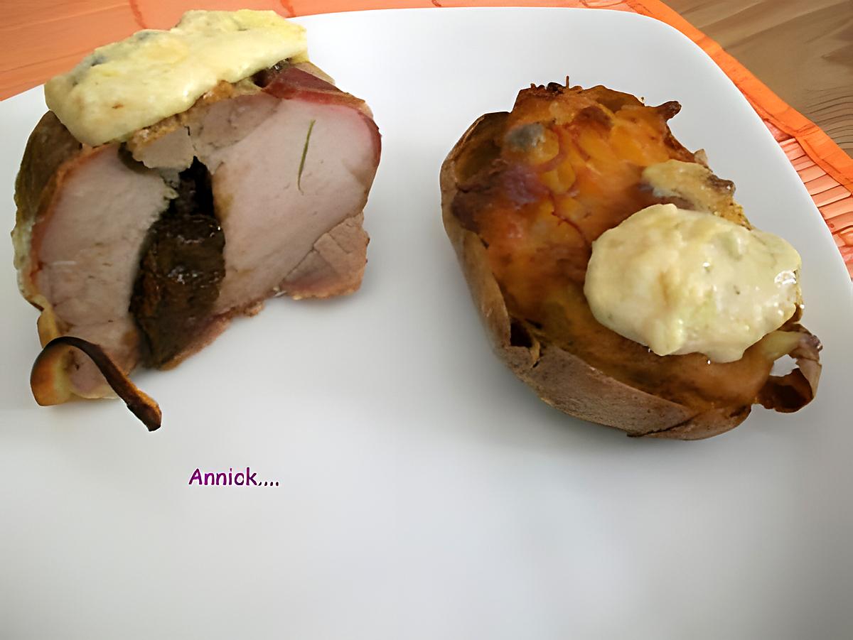 recette filet mignon de porc au roquefort&pruneaux