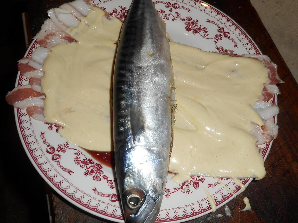 recette Maquereaux en chemise de poitrine fumée