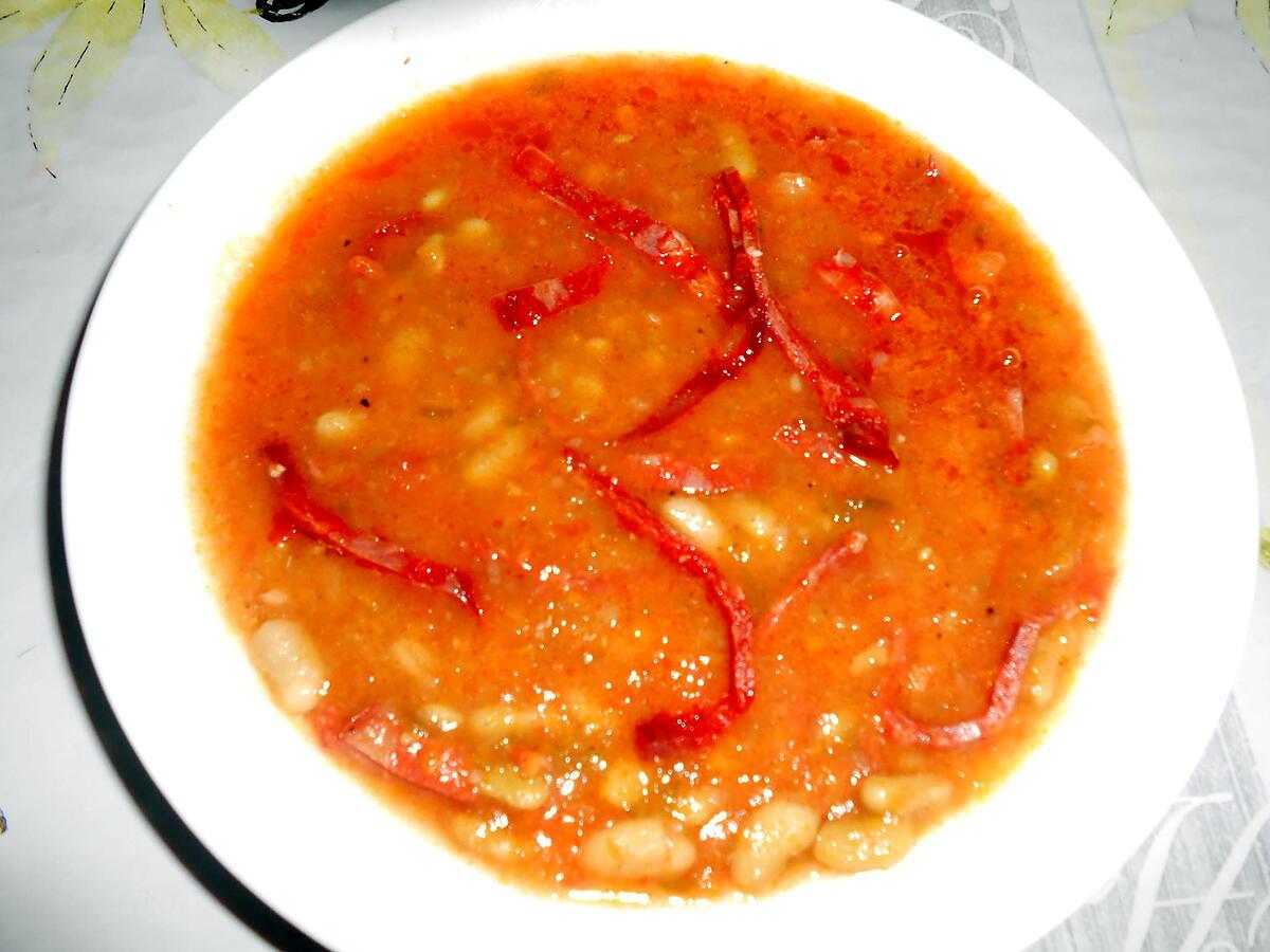 recette SOUPE A LA TOMATE AU CHORIZO