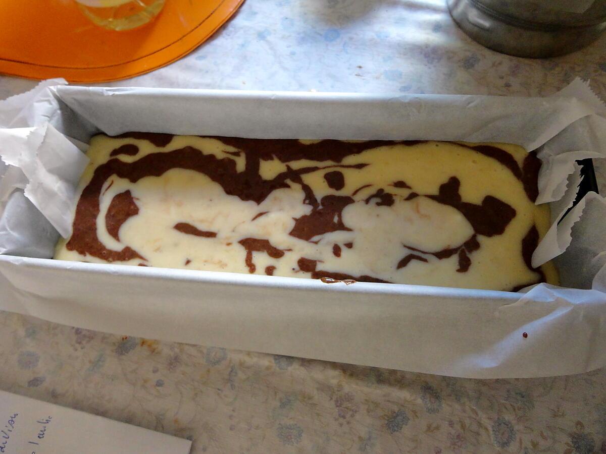 recette CAKE MARBRé chocolat/cacao bananes