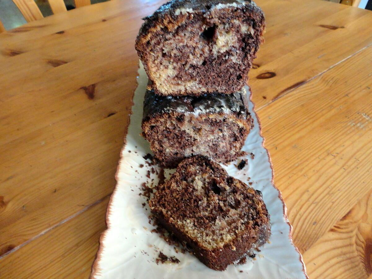 recette CAKE MARBRé chocolat/cacao bananes