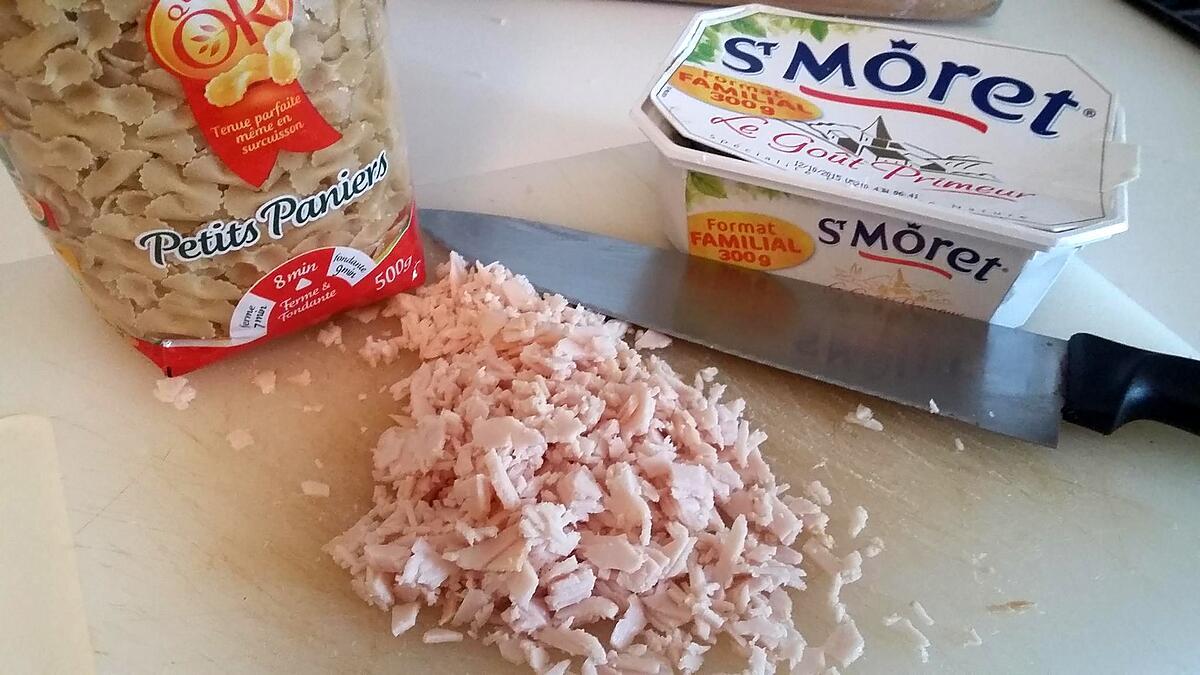 recette Minis pâtes au saint Moret et jambon