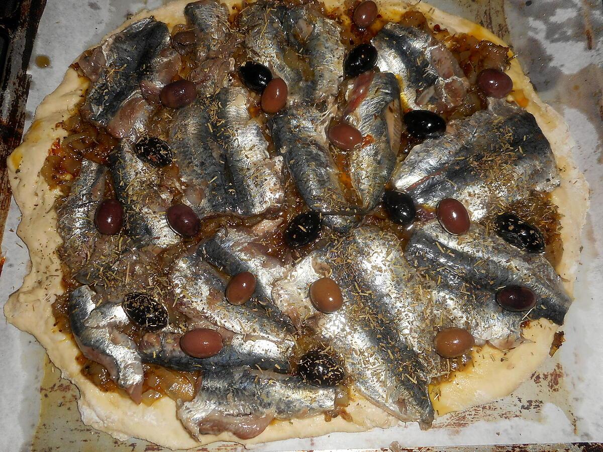 recette Pizza aux sardines(façon pissaladière)