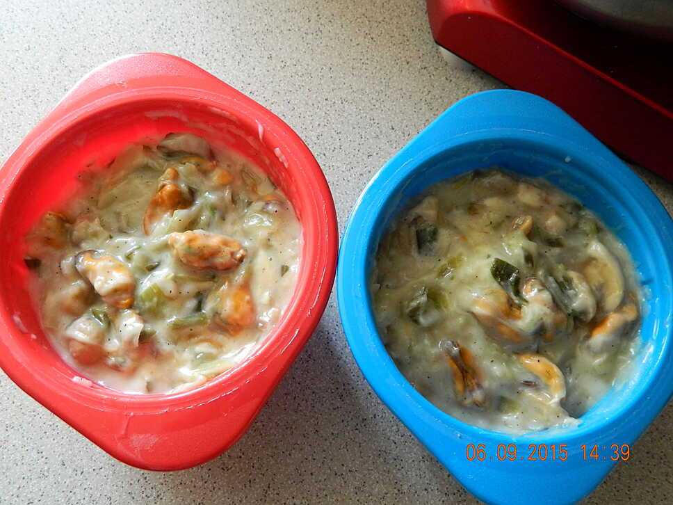 recette Cassolettes de moules et poireaux