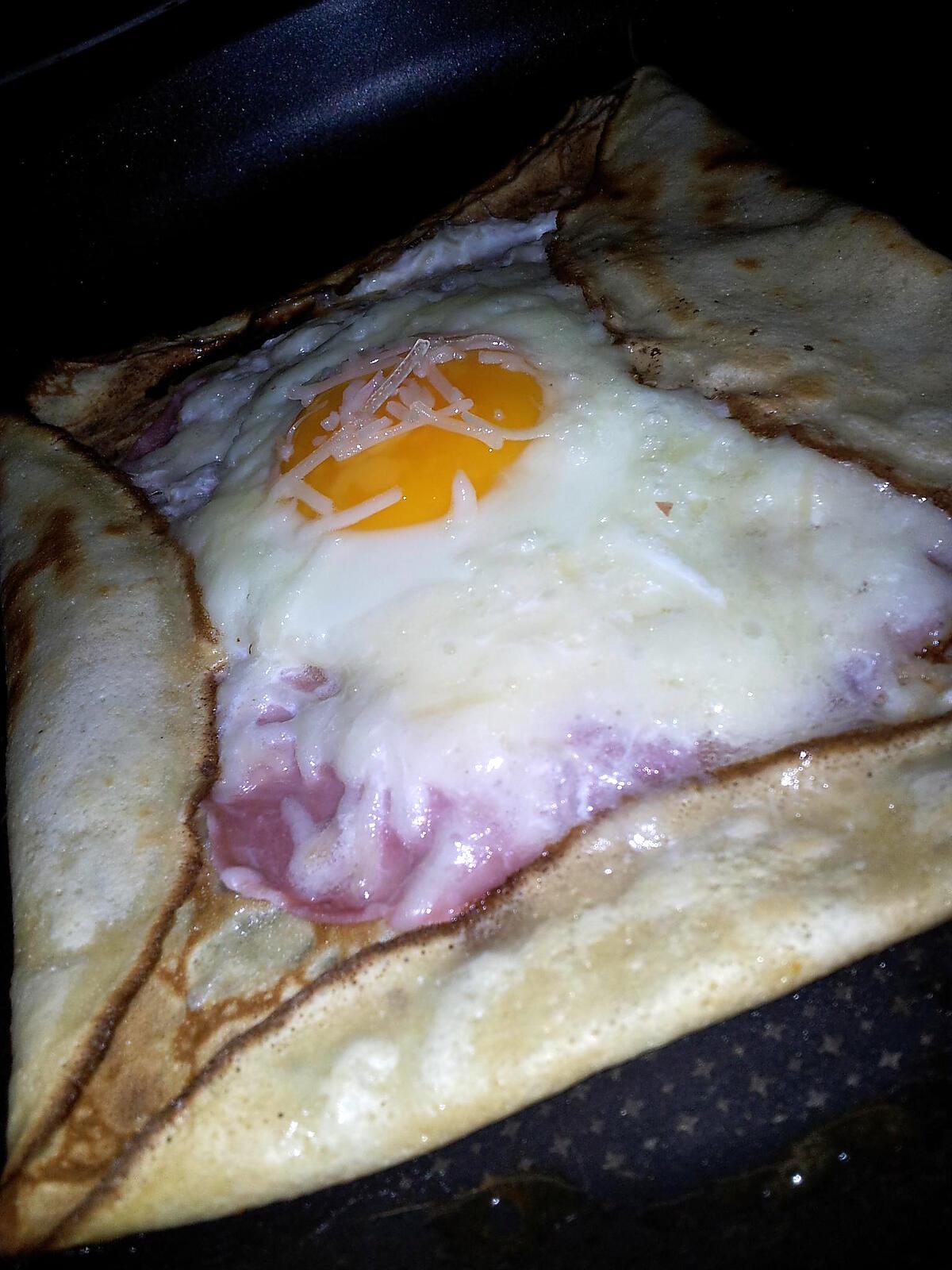 recette *Soirée* crépes salé au jambon oeuf et fromage