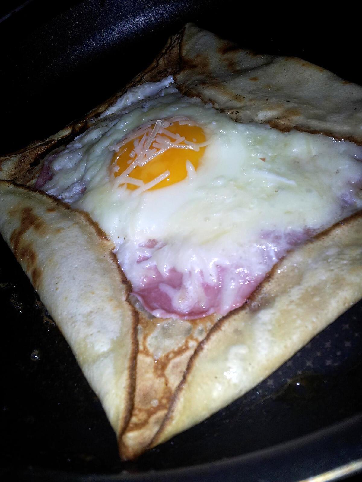 recette *Soirée* crépes salé au jambon oeuf et fromage