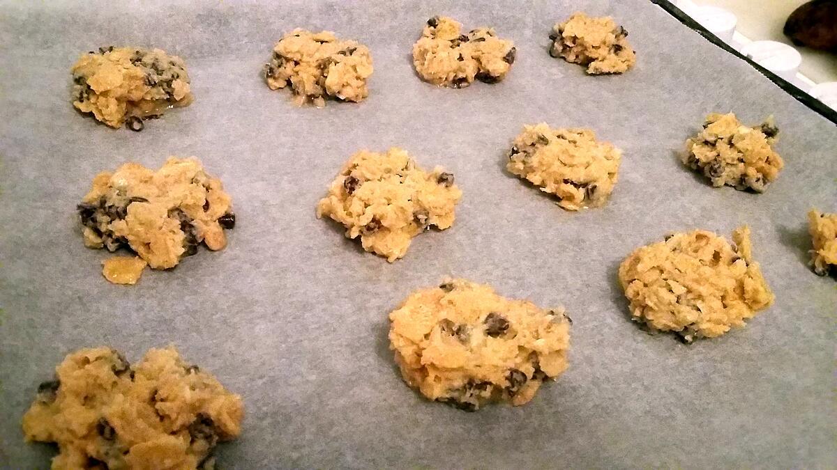 recette Cookies aux pépites de chocolat et aux corn flakes