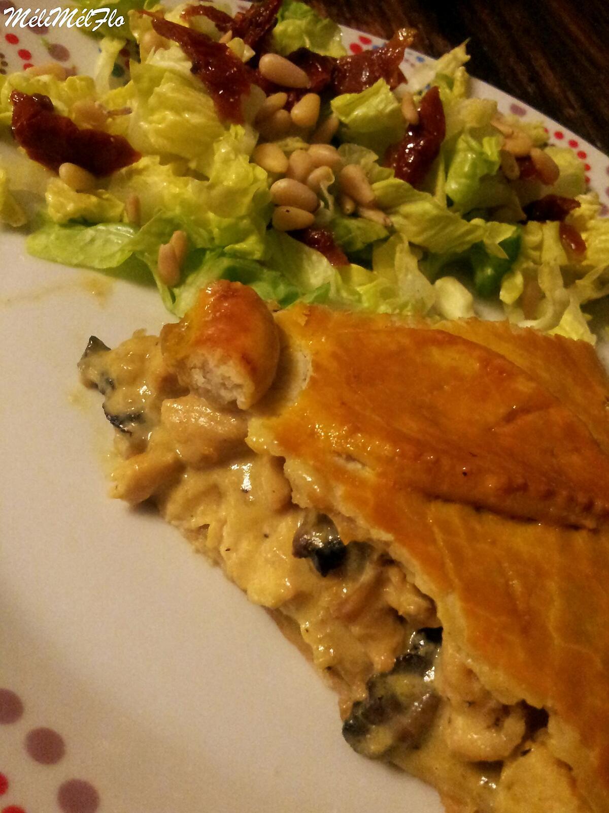 recette Tourte aux champignons et au poulet