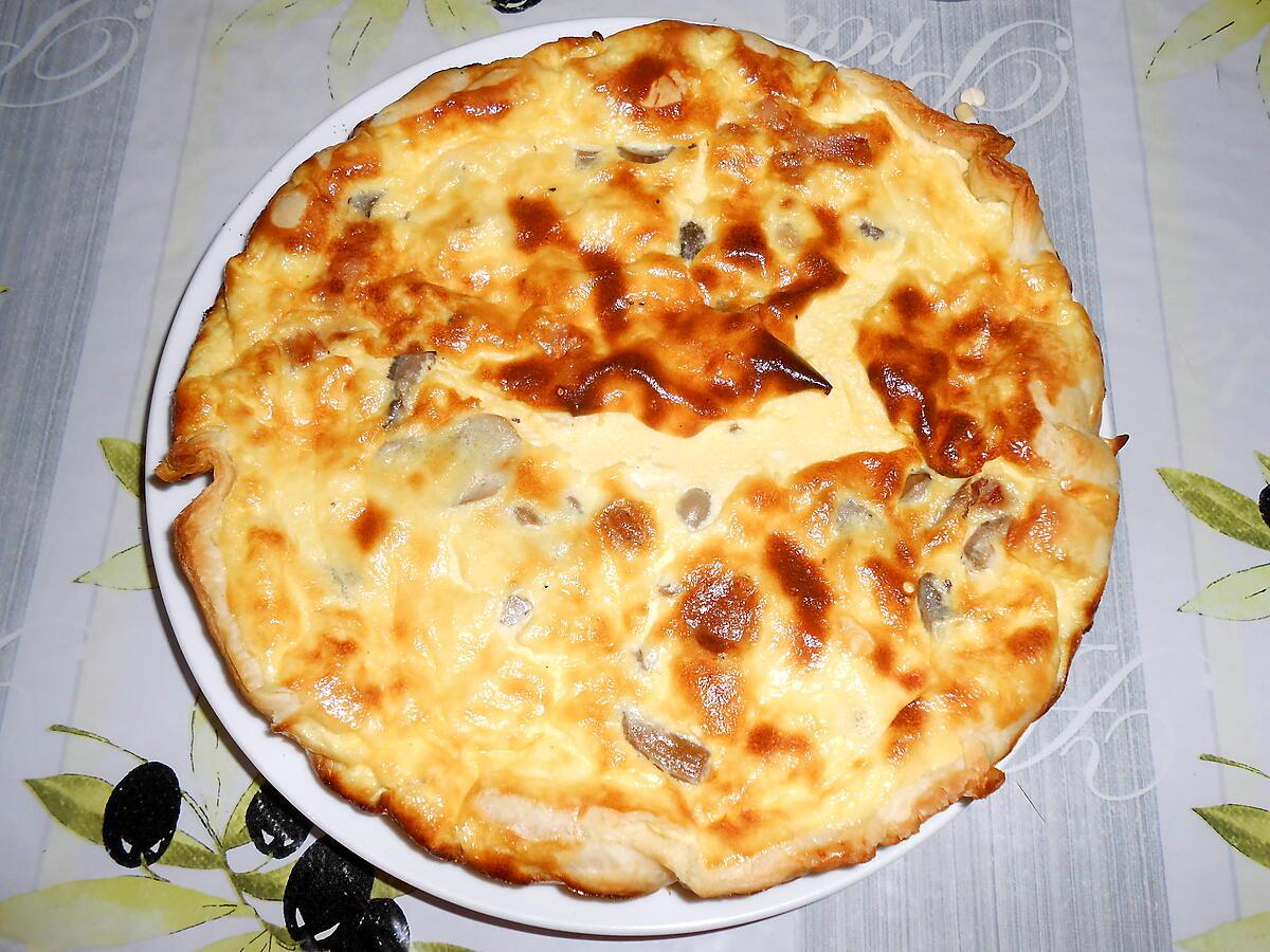 recette QUICHE A LA PANZETTA ET CHAMPIGNONS