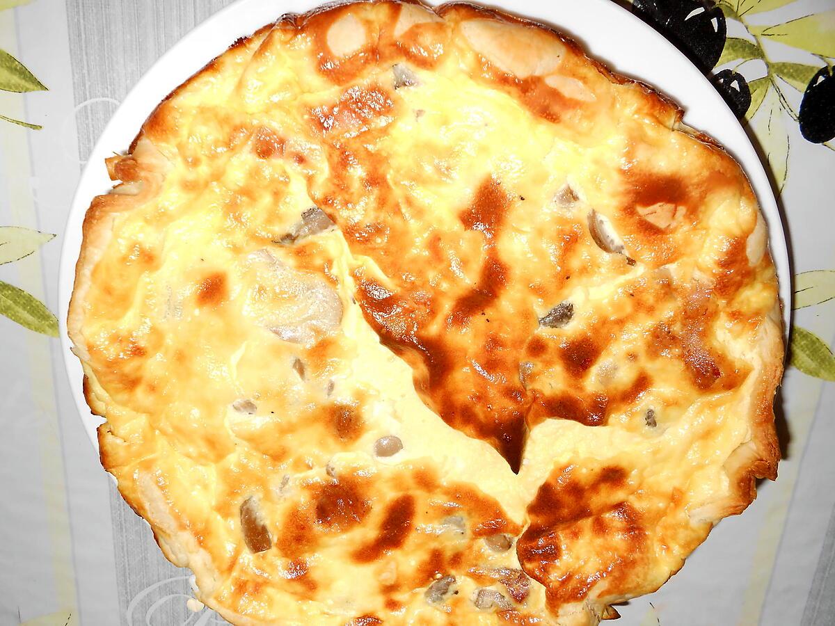 recette QUICHE A LA PANZETTA ET CHAMPIGNONS