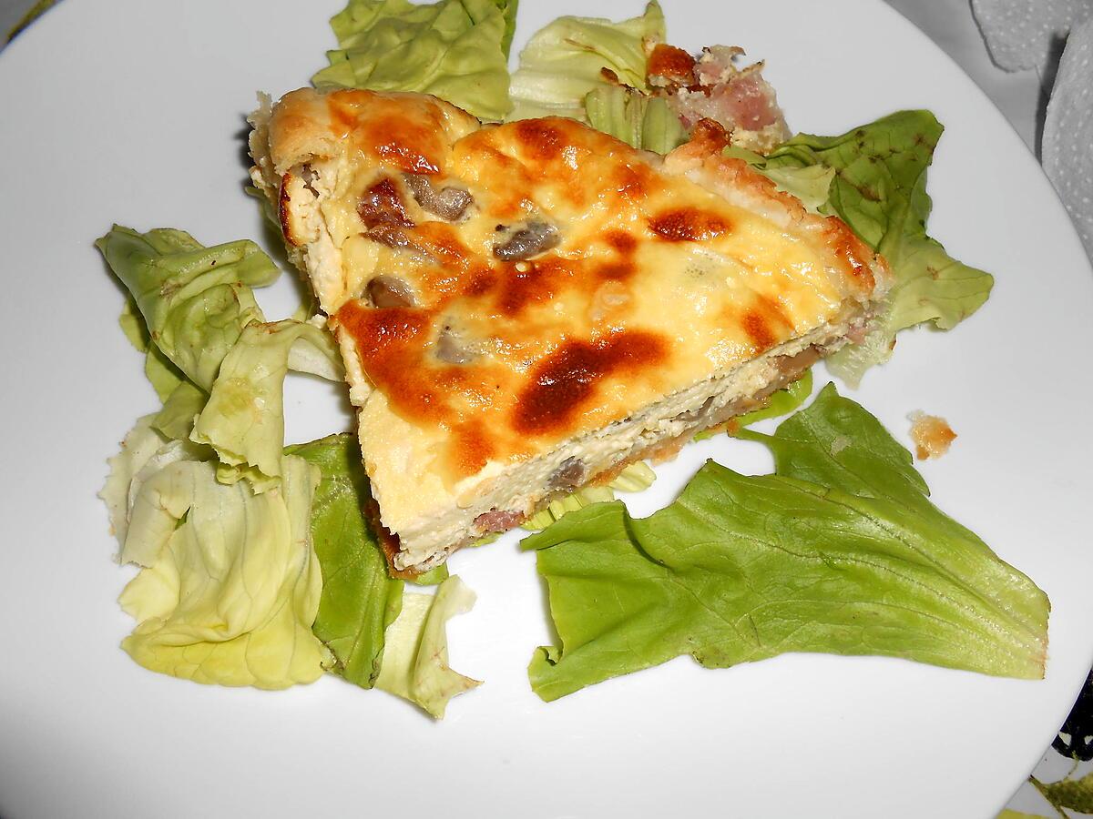 recette QUICHE A LA PANZETTA ET CHAMPIGNONS